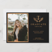 弁護士の司法尺度金ゴールドブラック2024卒業 案内状 (正面)