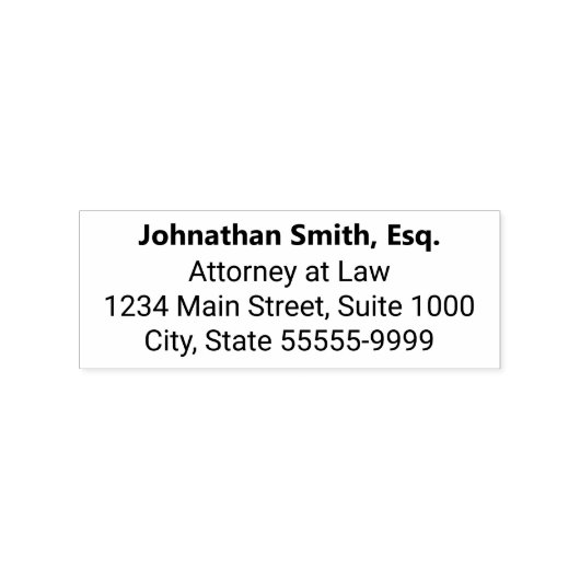 弁護士の名はっきりした称及び差出人住所 ラバースタンプ (インプリント)