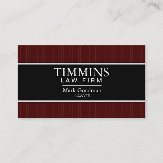 弁護士の名刺-はっきりしたな旗の黒及び赤 名刺 (正面)