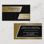弁護士の名刺-スタイリッシュな金ゴールド及び黒 名刺 (正面/裏面)