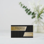 弁護士の名刺-スタイリッシュな金ゴールド及び黒 名刺 (スタンド正面)