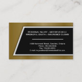 弁護士の名刺-スタイリッシュな金ゴールド及び黒 名刺 (裏面)