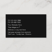 弁護士の名刺 名刺 (裏面)