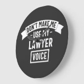 弁護士の声を使わせるな ラージ壁時計 (傾斜)