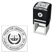 弁護士の天秤 司法のシール #4 図書館 本の名前 セルフインキングスタンプ (インサイチュ)
