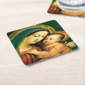 弁護士の女性 スクエアペーパーコースター (アングル)