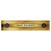 弁護士の完全な金ゴールドの机の名札 デスクネームプレート (正面)