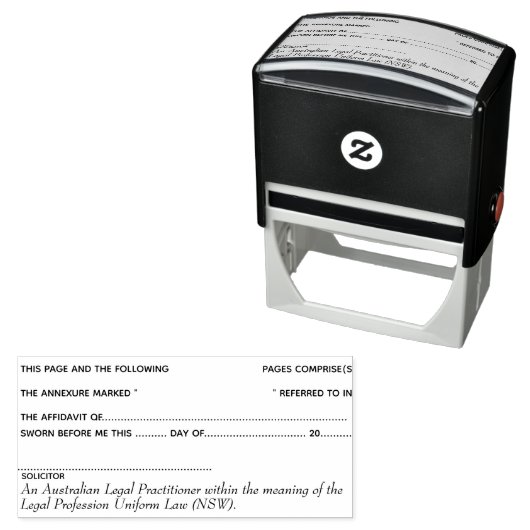弁護士の宣誓供述書の付属書類ページ番号合法 セルフインキングスタンプ (インサイチュ)