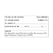 弁護士の宣誓供述書の付属書類ページ番号法律NSW セルフインキングスタンプ (デザイン)