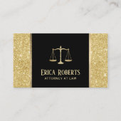 弁護士の弁護士のモダンな金ゴールドのグリッター 名刺 (正面)