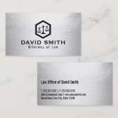 弁護士の弁護士のモダンな銀製の法律事務所 名刺 (正面/裏面)