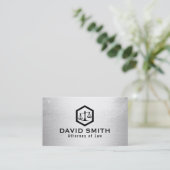 弁護士の弁護士のモダンな銀製の法律事務所 名刺 (スタンド正面)