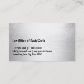 弁護士の弁護士のモダンな銀製の法律事務所 名刺 (裏面)