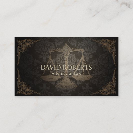 弁護士の弁護士のヴィンテージはダマスク織の法律事務所を組み立てました 名刺 (正面)