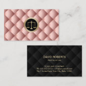 弁護士の弁護士の正義のスケールのモダンのばら色の金ゴールド 名刺 (正面/裏面)