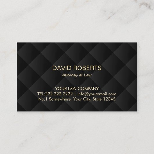 弁護士の弁護士の正義のスケールのモダンのばら色の金ゴールド 名刺 (裏面)