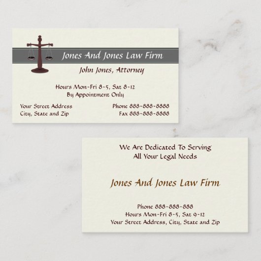 弁護士の弁護士の記号の法的名刺 名刺 (正面/裏面)