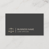 弁護士の弁護士の金ゴールドのスケールのロゴの法律事務所 名刺 (正面)