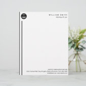 弁護士の弁護士の黒のスケールの正義のシンプル レターヘッド (スタンド正面)