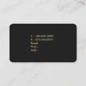 弁護士の弁護士のaquarelの黒および金ゴールド 名刺 (裏面)