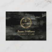 弁護士の弁護士のaquarelの黒および金ゴールド 名刺 (正面)