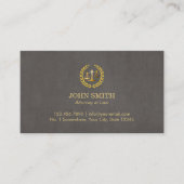 弁護士の暗いタンの金ゴールドの月桂樹の法律のスケール 名刺 (正面)