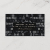 弁護士の正方形パターン暗い名刺 名刺 (裏面)