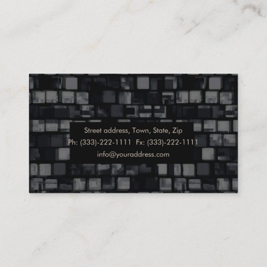 弁護士の正方形パターン暗い名刺 名刺 (裏面)