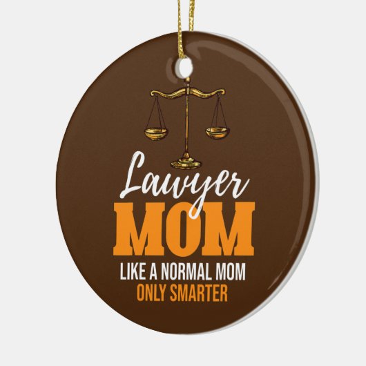 弁護士の母は普通の母しか頭が切れるおもしろいい セラミックオーナメント (左)