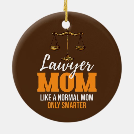 弁護士の母は普通の母しか頭が切れるおもしろいい セラミックオーナメント (裏面)