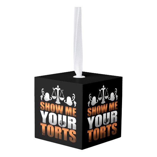 弁護士の法学生パラリーガルを表示 キューブオーナメント (裏面アングル)