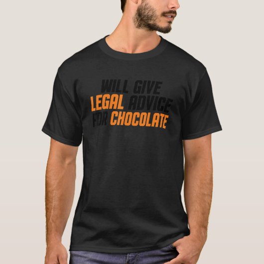 弁護士の男性の女性与えはChocoの法的アドバイスを行う Tシャツ (正面)