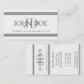 弁護士の白い銀は縞で飾ります 名刺 (正面/裏面)
