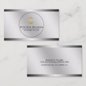 弁護士の白く黒い金ゴールドの法的スケール 名刺 (正面/裏面)