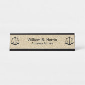 弁護士の石の一見の机の名前のプラク デスクネームプレート (正面)
