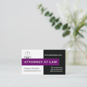 弁護士の規模パープル、ブラック 名刺 (スタンド正面)