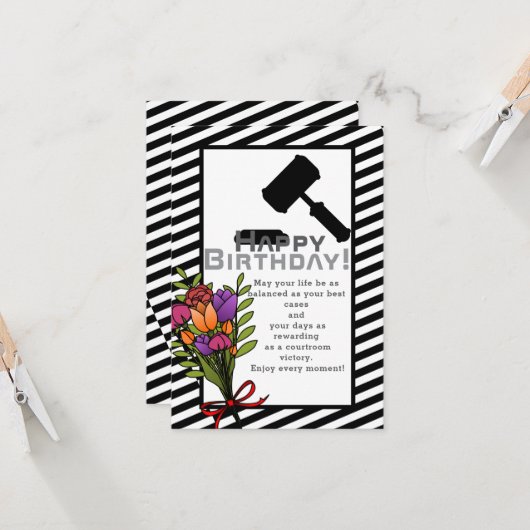 弁護士の誕生日に カード (正面/裏面インサイチュ)