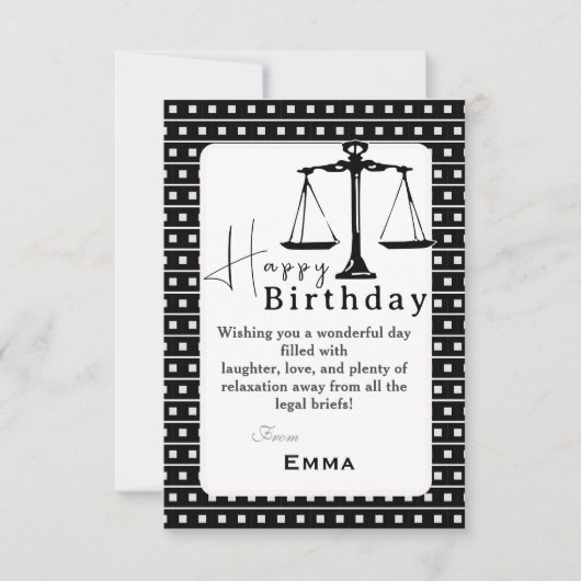 弁護士の誕生日 カード (正面)