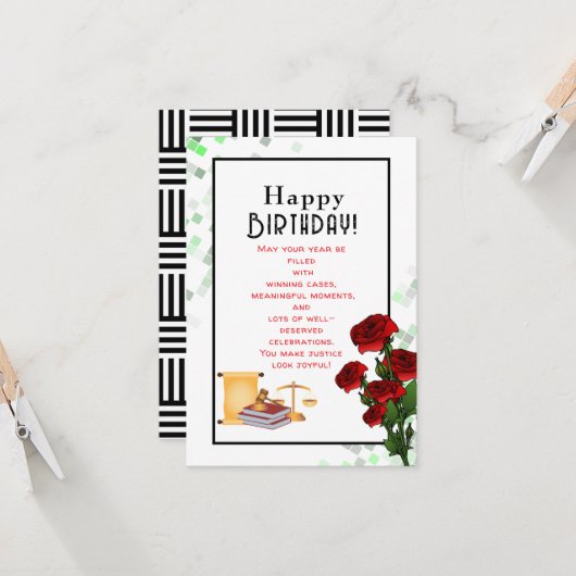 弁護士の誕生日 カード (正面/裏面インサイチュ)