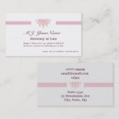 弁護士の贅沢のストライプな、ピンクの正義の紋章 名刺 (正面/裏面)