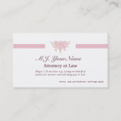 弁護士の贅沢のストライプな、ピンクの正義の紋章 名刺 (正面)