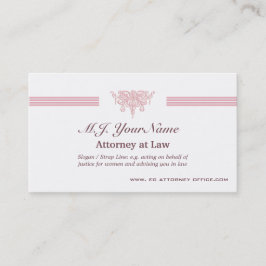 弁護士の贅沢のストライプな、ピンクの正義の紋章 名刺