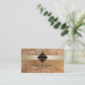 弁護士の金ゴールドのスケールの弁護士のモダンの大理石 名刺 (スタンド正面)