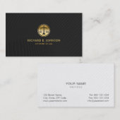 弁護士の金ゴールドの一見の正義はアイコンエレガントな黒をはかりで測ました 名刺 (正面/裏面)