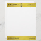 弁護士の金ゴールドの金属の法的スケール弁護士 レターヘッド (正面/裏面)