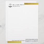 弁護士の金ゴールドの金属の法的スケール弁護士 レターヘッド (正面/裏面)