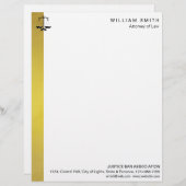 弁護士の金ゴールドの金属の法的スケール弁護士 レターヘッド (正面/裏面)