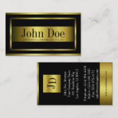 弁護士の金ゴールドの金属の金属ボーダー 名刺 (正面/裏面)