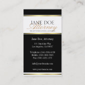 弁護士の金ゴールドの金属原稿 名刺 (裏面)