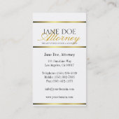 弁護士の金ゴールドの金属原稿 名刺 (裏面)